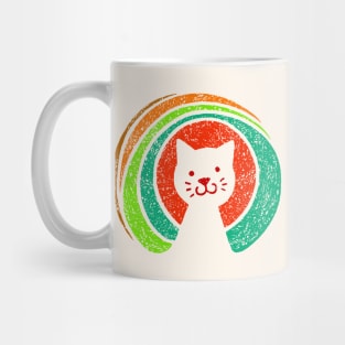 Open Source Cat Face Rainbow Colors On Light Back Mug